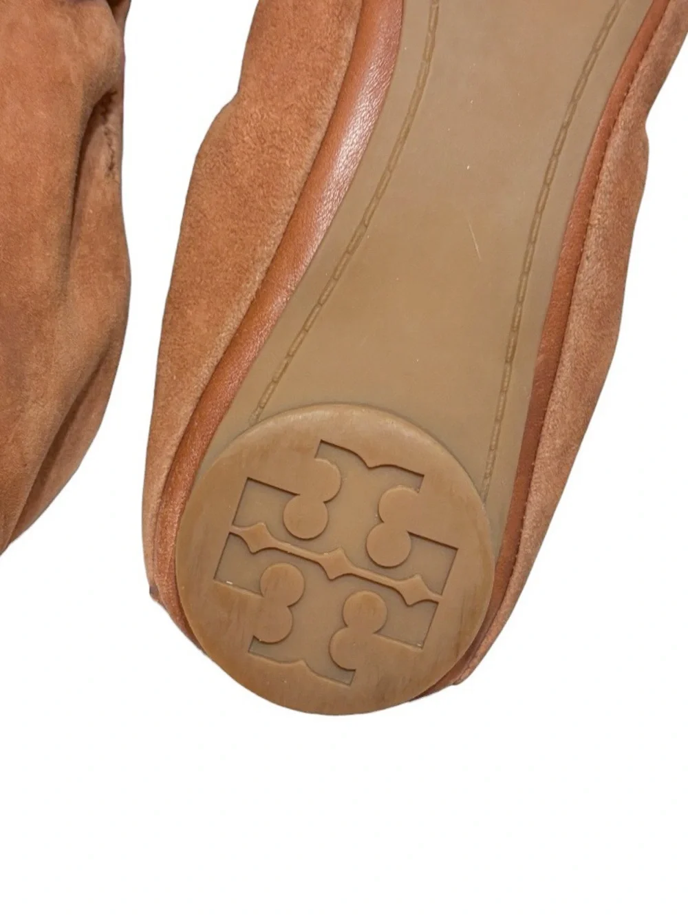 Tory Burch Eddie Leather Rhinestone Bow Ballerina Flats